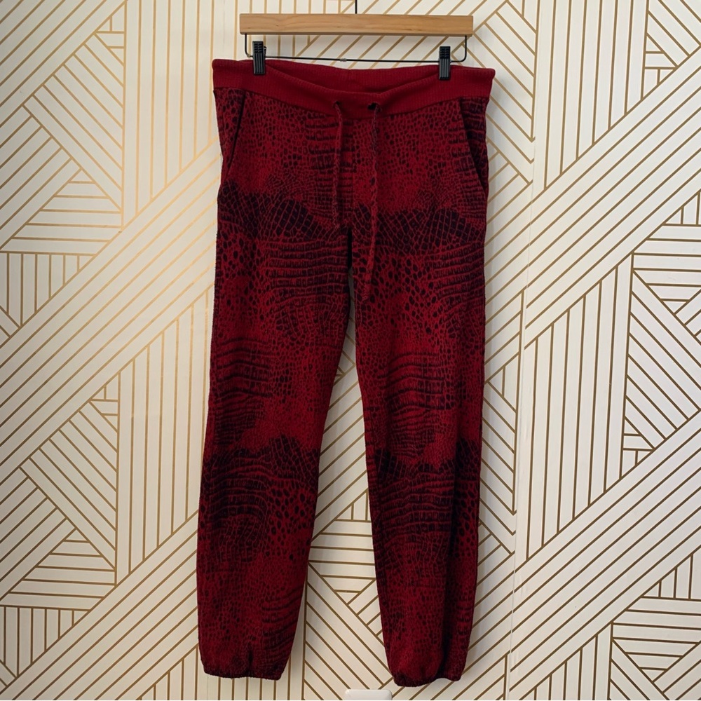 Twenty Montreal knit jogger alligator crocodile print drawstring waist cotton S - Picture 9 of 9